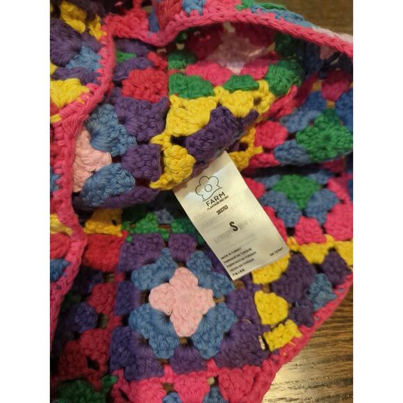 Farm Rio Crochet Square Colorful Vest NWT - Picture 5 of 6